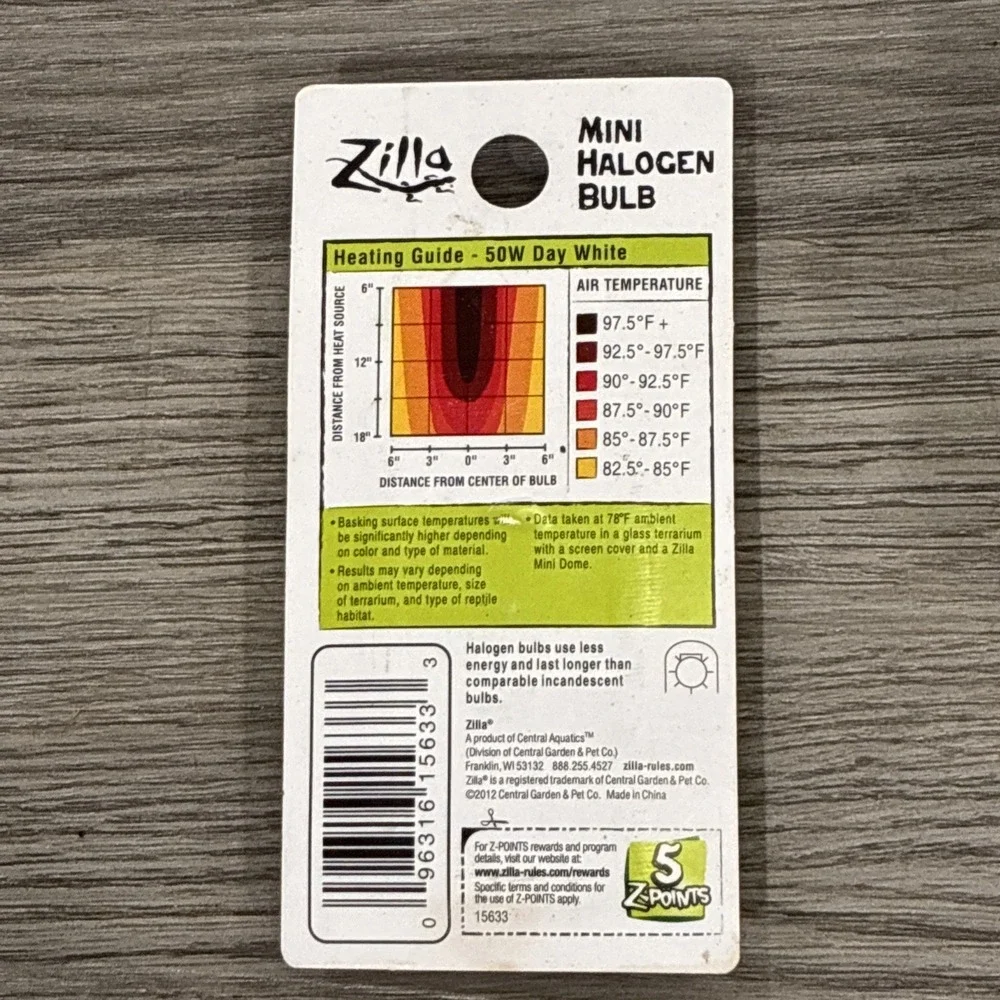 Zilla Mini Halogen Lamp Reptile Bulb 50-watt Day White